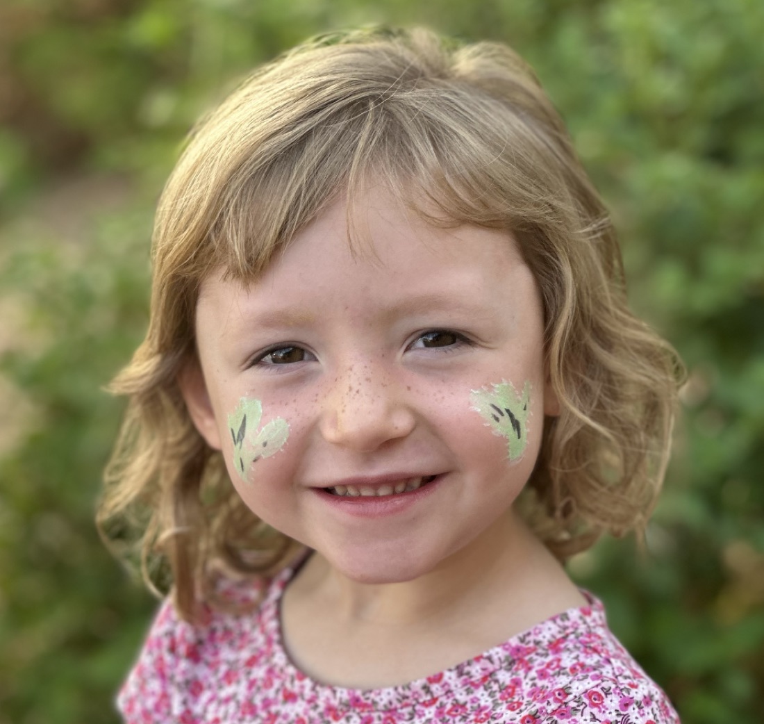 Butterfly cheek face paint design