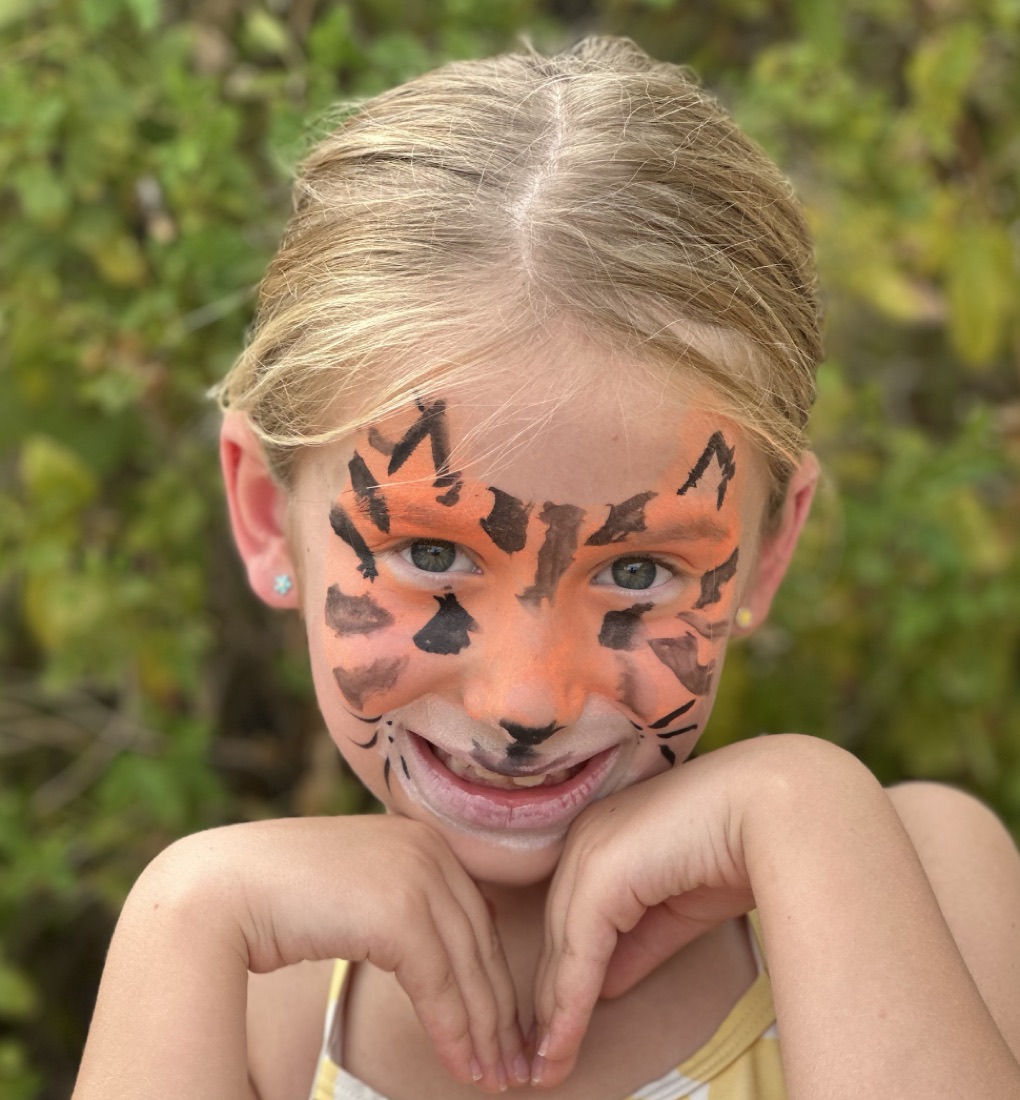 Tiger face paint design